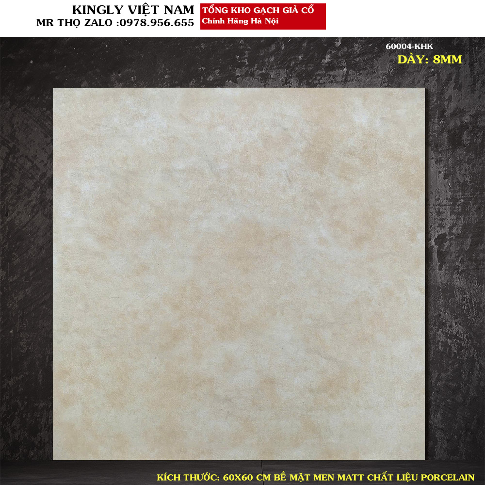 Gạch giả cổ lát nền da bò 60x60 60004